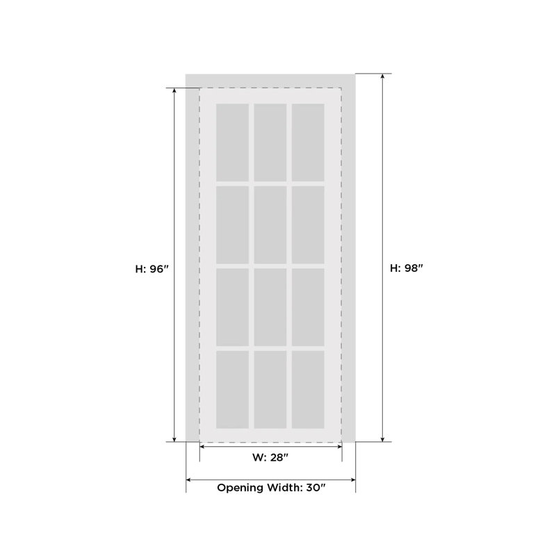 Porte standard en bois massif Mela, 28 po x 96 po