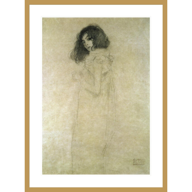 Portrait d'une jeune femme par Gustav Klimt, impression giclée encadrée, H 41,5 po x l 30,83 po