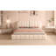 Lit plateforme tapissier avec tissu épais, polyester