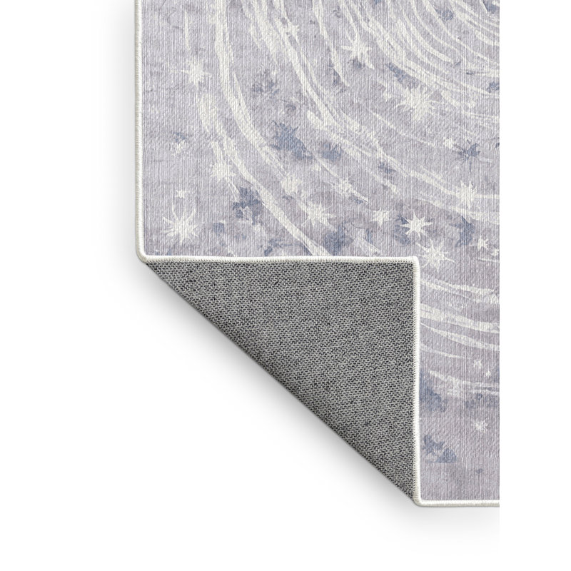 Machine Washable White Area Rug, Rectangle 5' x 8'