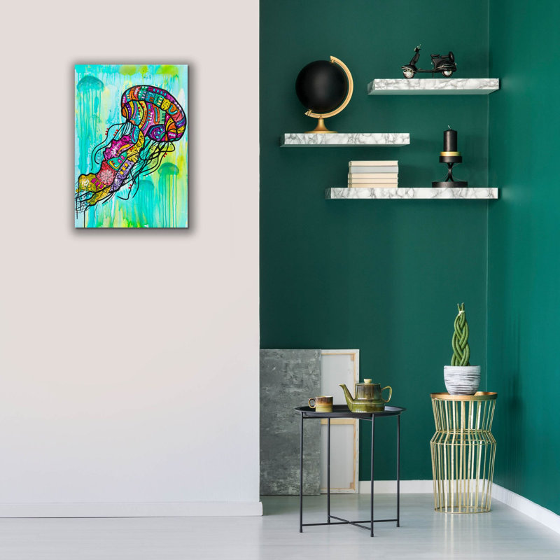 «Jellyfish» par Dean Russo, art mural sur toile, H 26 po x l 18 po x P 0,75 po