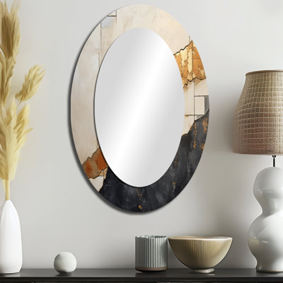 Miroir mural moderne noir et or noir Poteries VI
