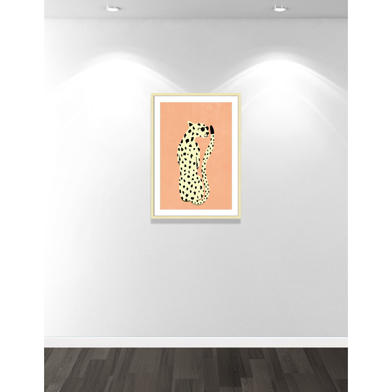 Motif de guépard «Cool» par Oltmanns, L 25,5 po x H 35,5 po, Matted Print, Or mat