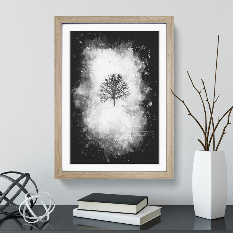 A Winter Tree - Framed Print, 45cm H x 33cm W x 2cm D, Oak Framed
