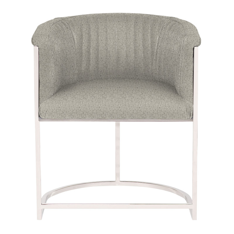 Harrison Upholstered Arm Chair, Tuck Metal