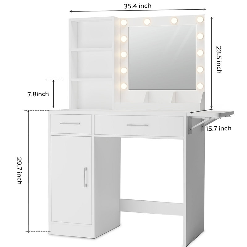 Miroir de bureau avec tiroirs Niaomi