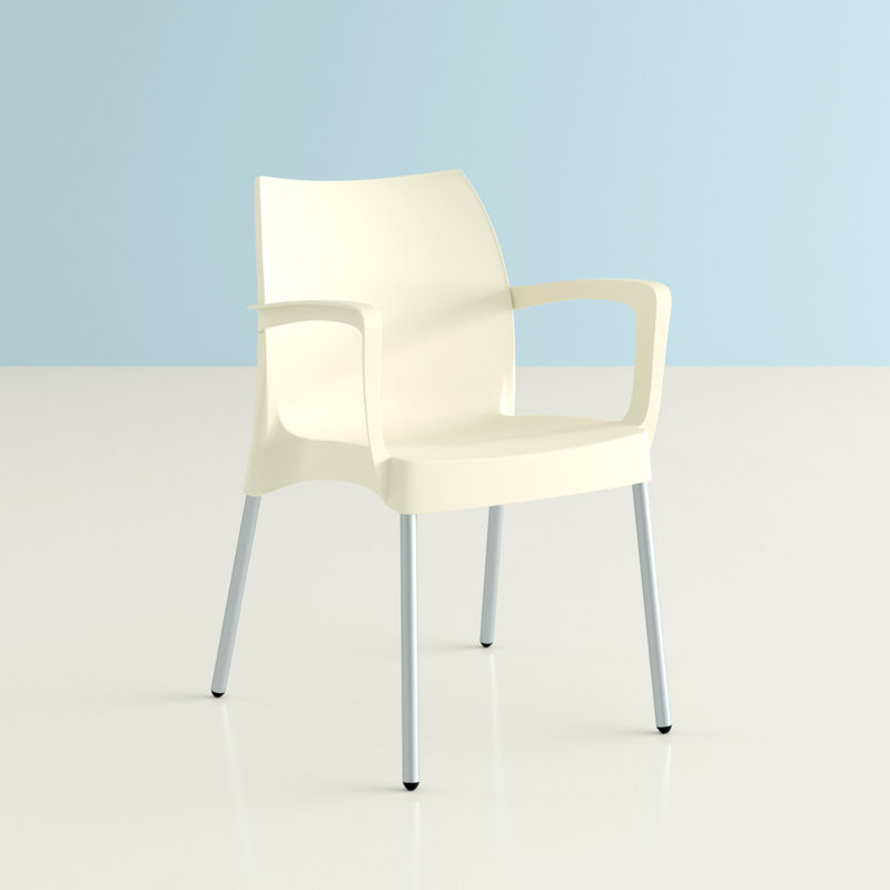 Murl Stacking Patio Dining Armchair, Beige