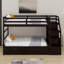 Lit superposé simple avec lit gigogne et 3 escaliers de rangement-769851199