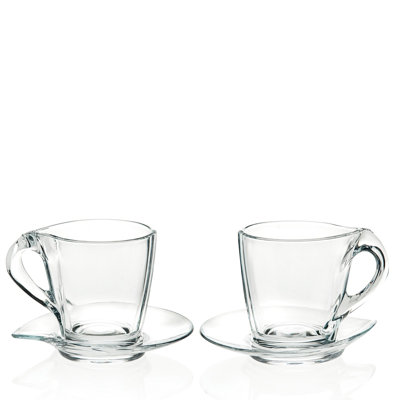 Glass Cappuccino Cup and Saucer