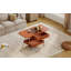 Table basse moderne avec roulettes, table basse pliante avec 1 tiroir et 2 niveaux de rangement, table basse à cadre en métal pour le salon