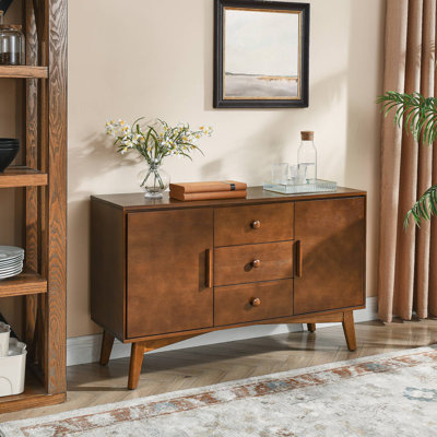 Mid Century Modern Sideboard Buffet Cabinet with Storage, Storage Cabinet with 2 Doors and 3 Drawers, Accent Console Table