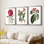 Roseat Blooms IV - Toile tendue avec châssis sur mesure - 3 pièces