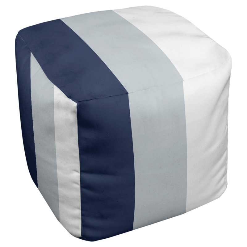 repose-pieds carré, Bleu marine / gris / blanc, H 13 po x l 13 po x P 13 po