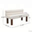 Banc de salle à manger rembourré, banc d'entrée avec pied en bois d'hévéa-1860341186-1860341191