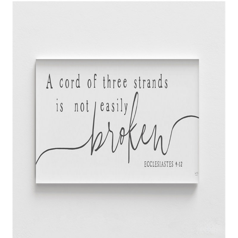 Une corde de trois brins, grand Ecclesiaste 4: 12, idée de décoration murale vide de salon biblique, impression murale affiche biblique