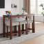 Ensemble de table de bar et tabouret de 59 pouces avec prise de courant, idéal pour les espaces de vie et de salle à manger modernes, peu encombrant et polyvalent-287813943-287813942