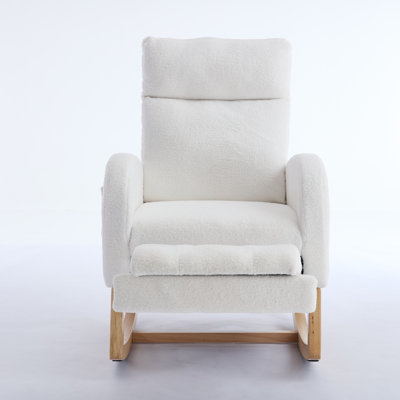 Teddy Upholstered Rocking Chair with Adjustable Footstool