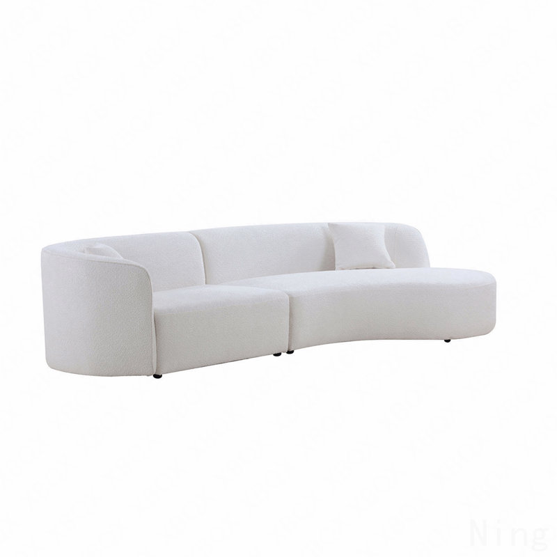 Canapé incurvé convenant aux maisons modernes, ensemble de 2 pièces avec canapé rembourré avec méridienne, canapé modulaire faisant face à la droite et canapé Boucle