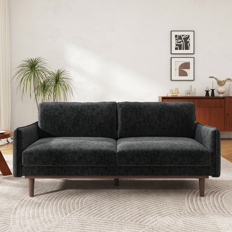Canapé de style moderne avec causeuse, Noir