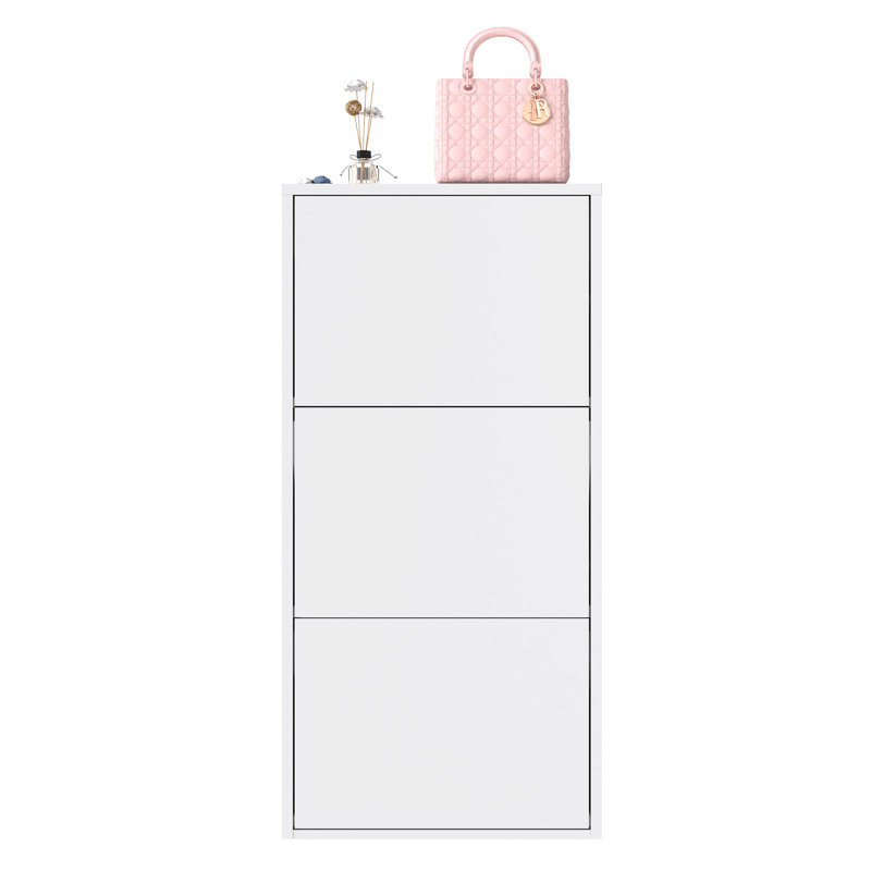 Metal Shoe Cabinet with 3 Flip Drawers - Durable, Space-Saving, and Stylish Storage Solution