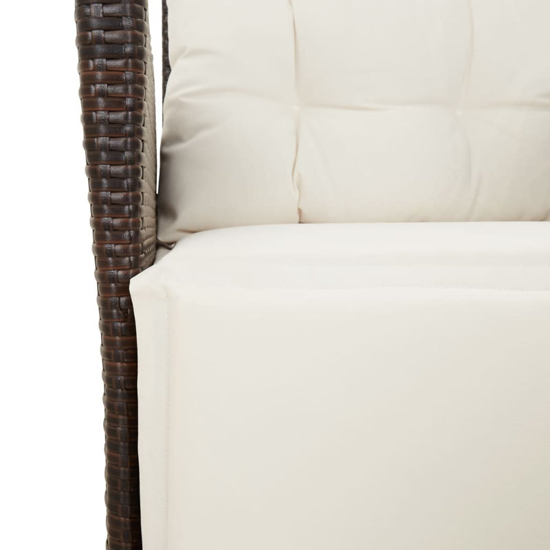 Ensemble de salle à manger de patio avec coussins 3 pièces Vidaxl, 29.1" H x 31.5" L x 31.5" W, Black, 2