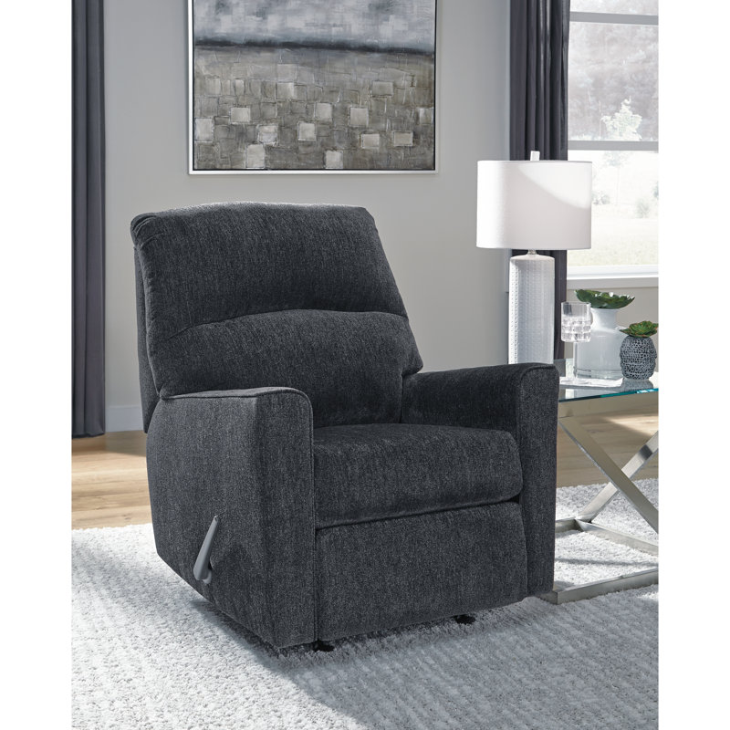 Rikako Upholstered Recliner, Slate 100% Polyester