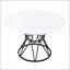 Table de salle à manger ronde ronde avec motif en marbre et base en sablier
