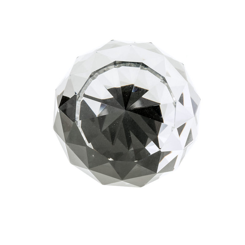 2" Diameter Round Knob, Clear/Chrome