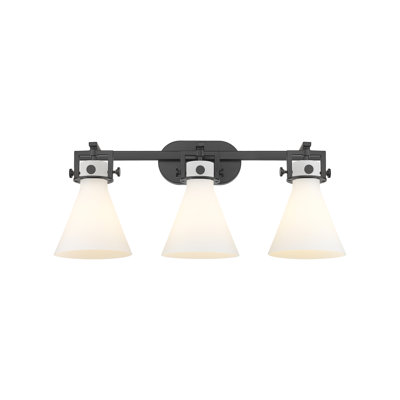 Luminaire de meuble-lavabo à 3 lumières - 27 po - Noir mat - Kickel