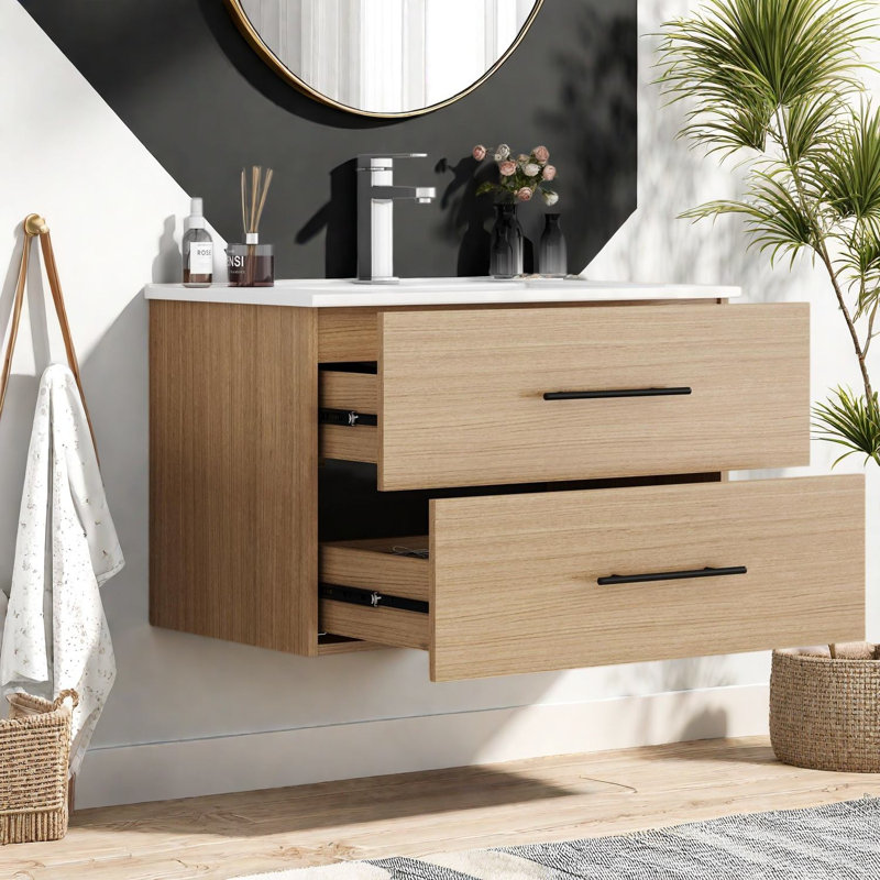 Meuble-lavabo mural moderne en MDF de 30 pouces (doit inclure le meuble-lavabo et le lavabo)