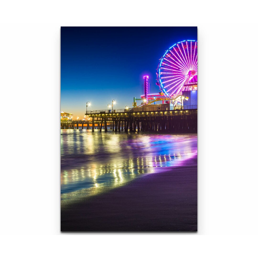 Leinwandbild Santa Monica Pier bei Nacht