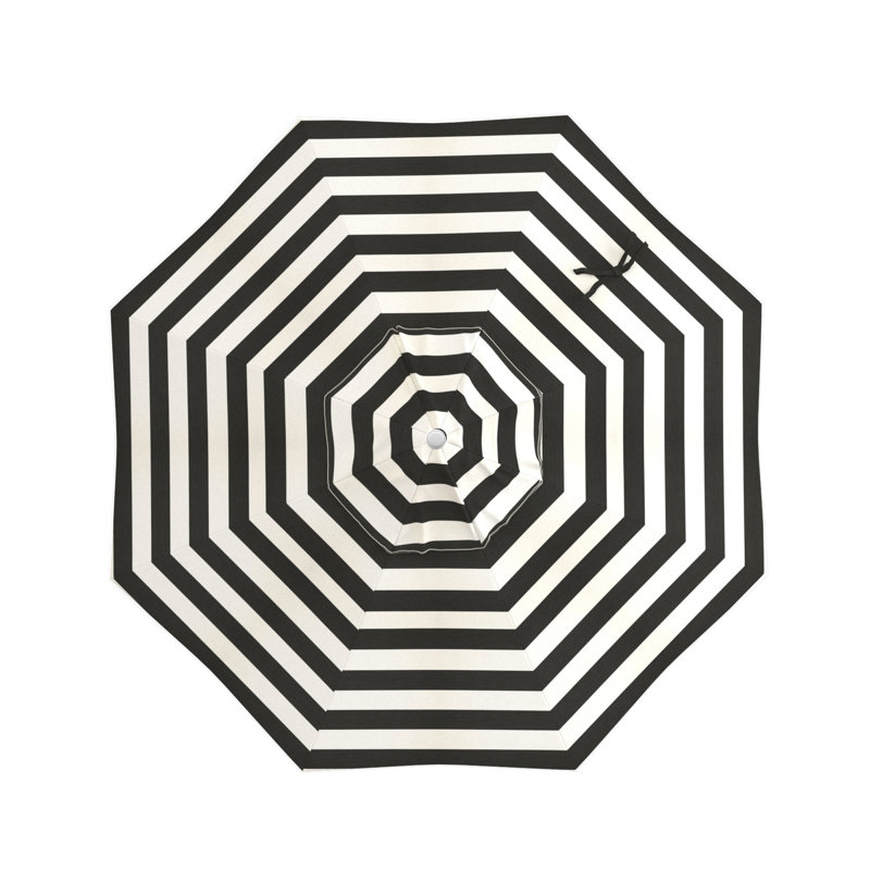 Parasol de marché 7,5', Blanc, Sunbrella®, Cabana classique à rayures noires Sunbrella®