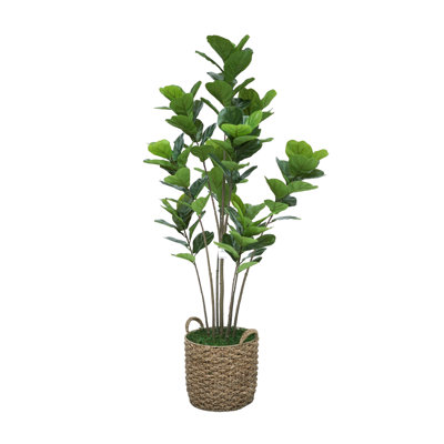 Faux Tree in Wicker/Rattan Basket