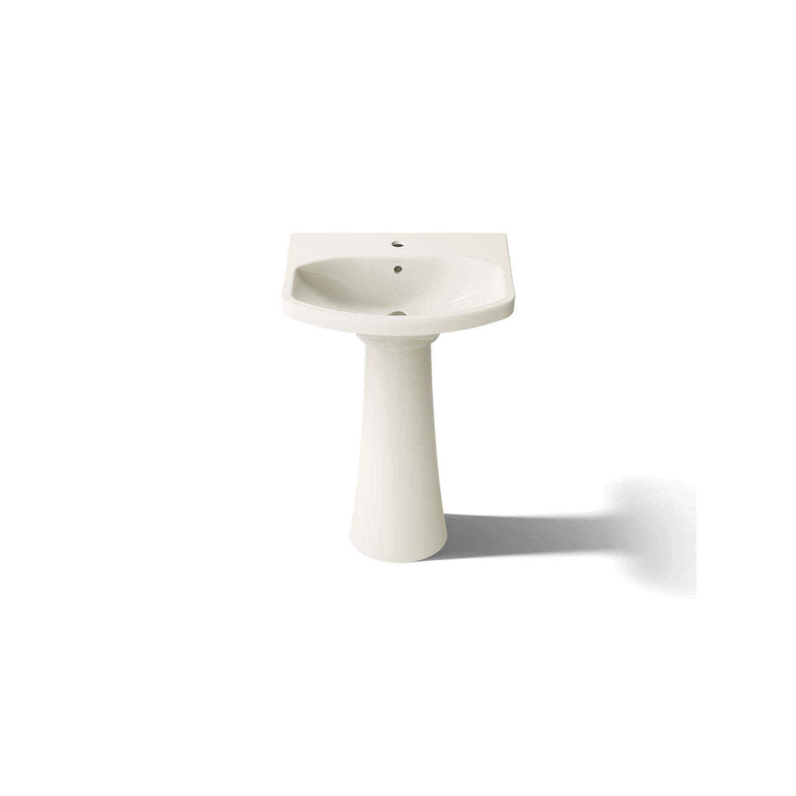 Cimarron 26.81" Vitreous China U-Shape Pedestal Bathroom Sink with Overflow, Biscuit, 4'' Centers