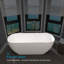Baignoire autoportante à surface solide de 67 po avec drain central en blanc mat