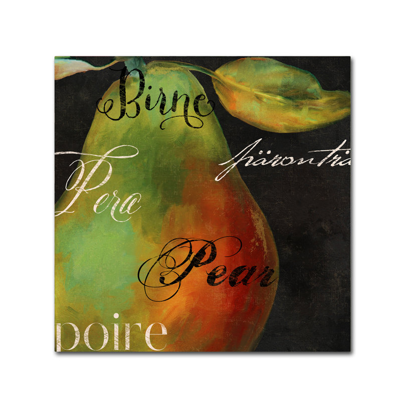 «Painted Pear I» par Jadaya, impression sur toile tendue, H 24 po x l 24 po x P 2 po