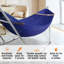 Hamac double Tranquillo avec support Capacité double de 650 lb avec barre d'écartement, en acier inoxydable de qualité 201, installation des années 30, support de hamac flexible et portable, bleu-1620000929-1676791689