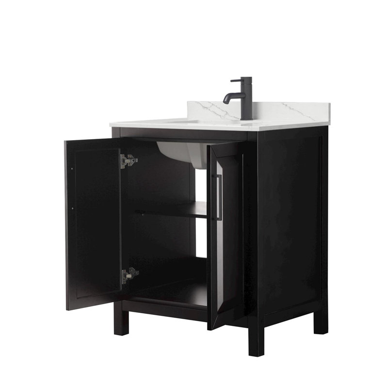 Daria 30'' W Vanity, Matte Black, Brown, Giotto Quartz