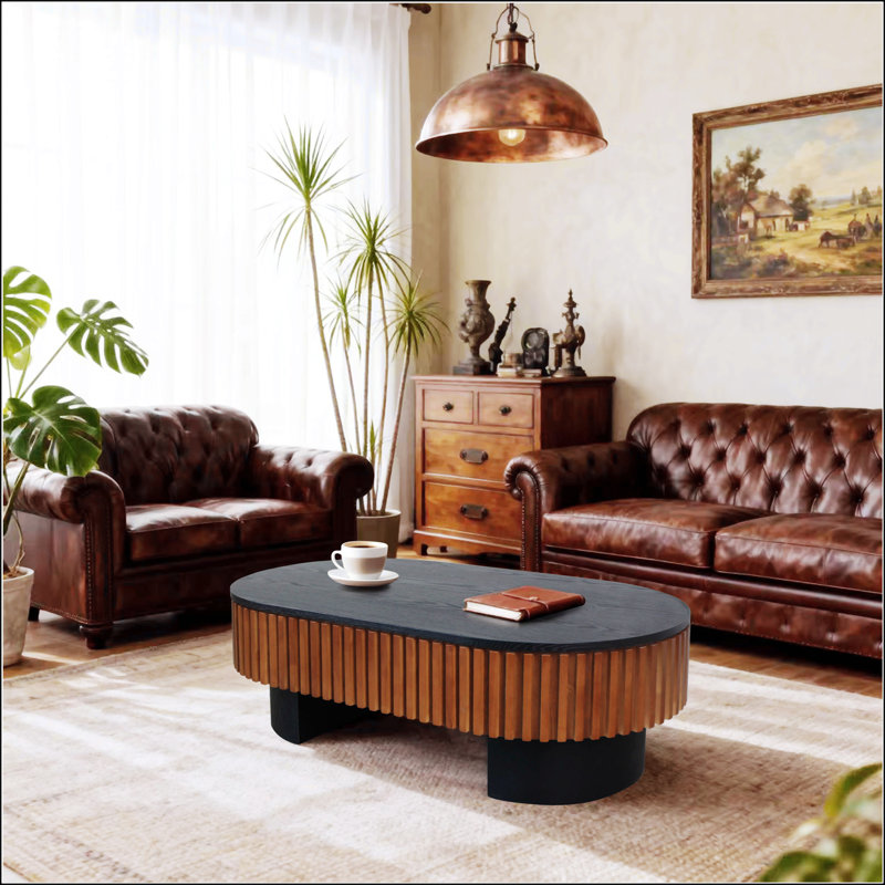 Table basse Elliptical Living, Brun, Noir