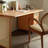 Brown Rectangular Solid Wood+Rattan desk-1329116569