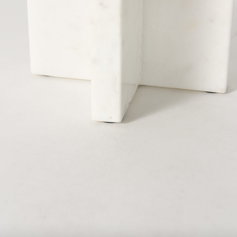 Ayante Marble Tabletop Pillar, 8'' H x 3.5'' W x 5.5'' D