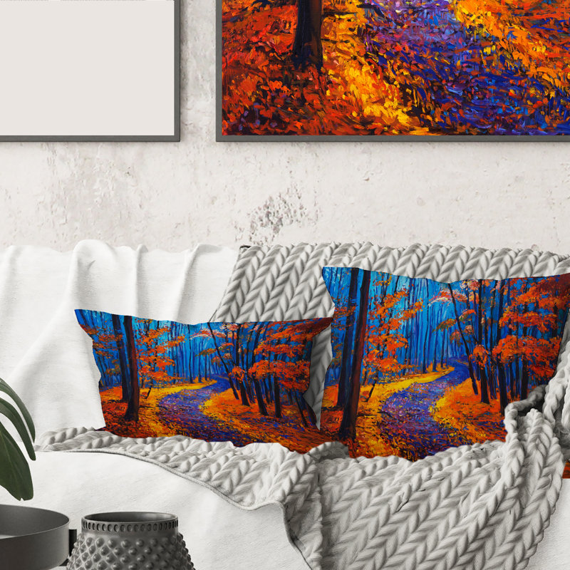 Housse et insert de coussin rectangulaire Little Road Through Landscape I
