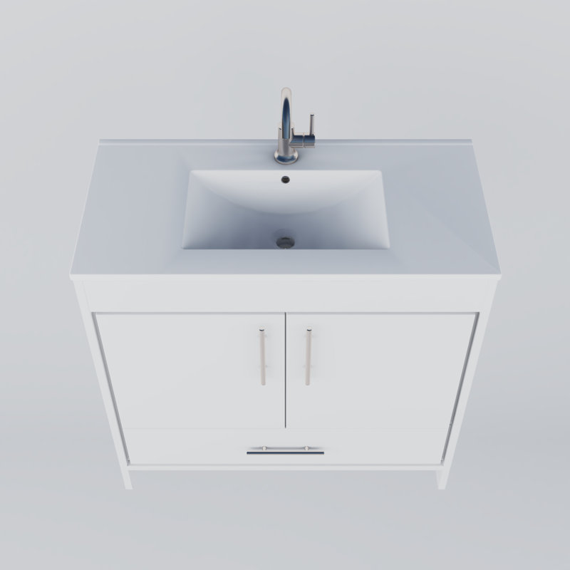 Ensemble de meuble-lavabo simple 36 po Sallisaw, Blanc