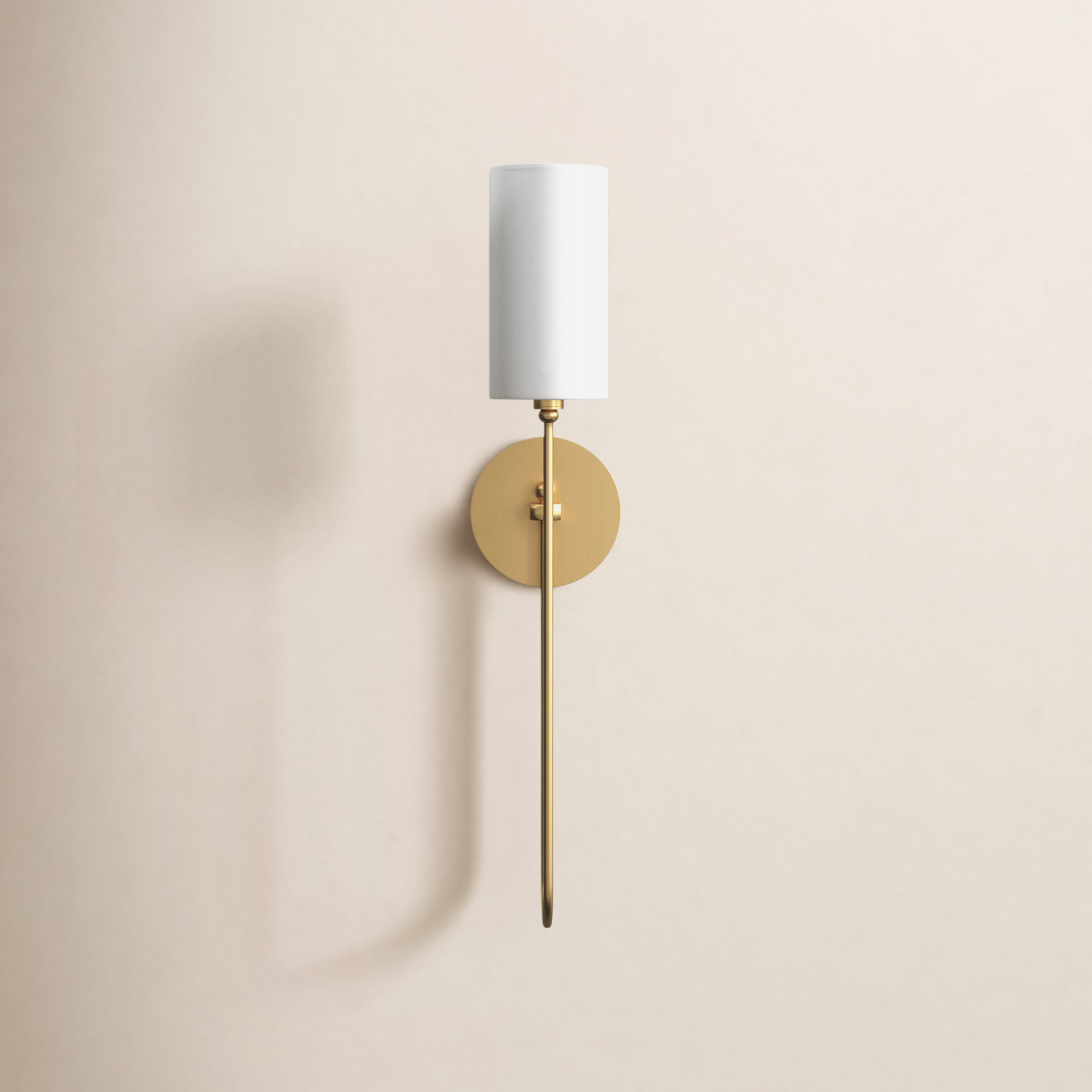 Clarissa Single Light Dimmable Armed Sconce, Aged Brass