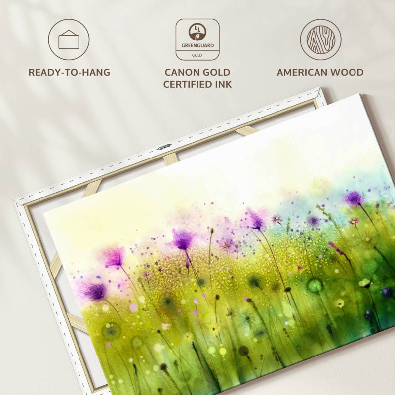 Avery, cosmos et fleurs sauvages, abstrait, H 34 po x l 51 po