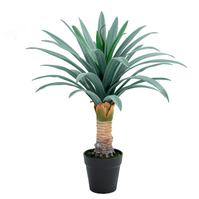 23in Gray Green Agave, Sunproof Large Injection-Molded Leaves, Indoor/Outdoor Decor 1-Pack