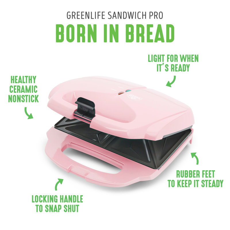 Machine à sandwich électrique GreenLife, Rose