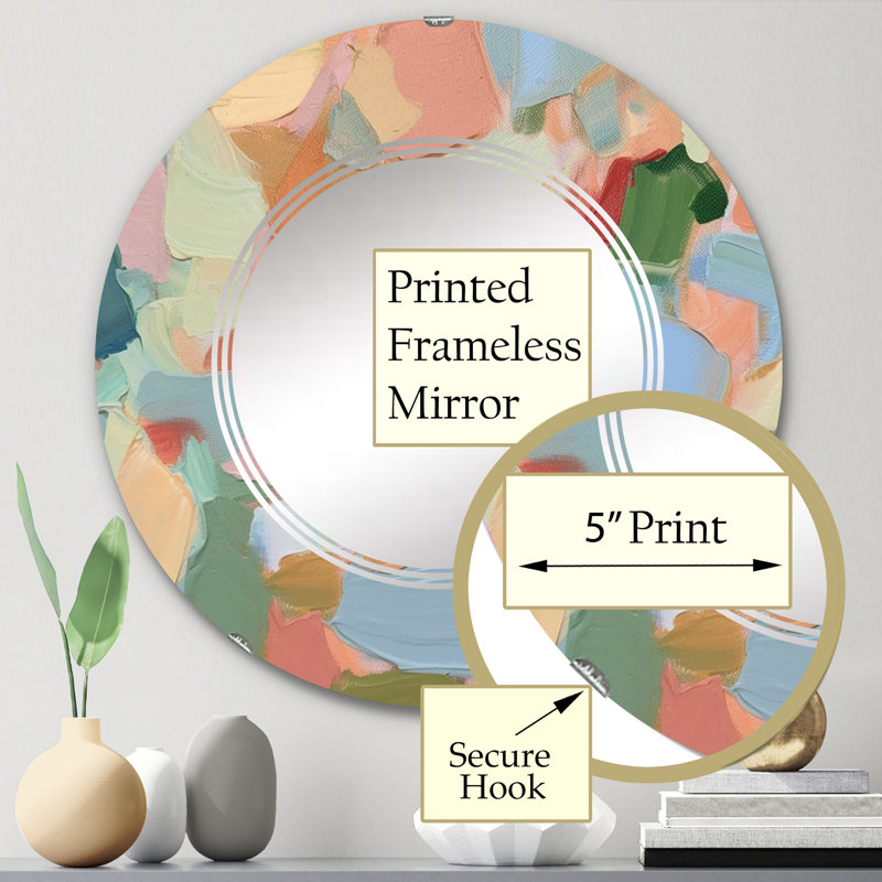Atakent - Miroir mural moderne rond, 24 po x 24 po