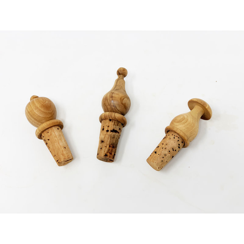 Mulford Wood Bottle Stopper, 8cm H X 2cm W X 2cm D