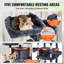Arbre à chat pour chats d'intérieur, tour à chat de 174 cm avec 2 niches, griffoir en sisal, hamacs, plateformes supérieures, sautoirs et rampe, centre d'activités avec balles suspendues, gris foncé-101925070